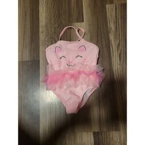 Healthtex Pink Tutu Kitty Crossback One piece Swim Suit Size 12 months